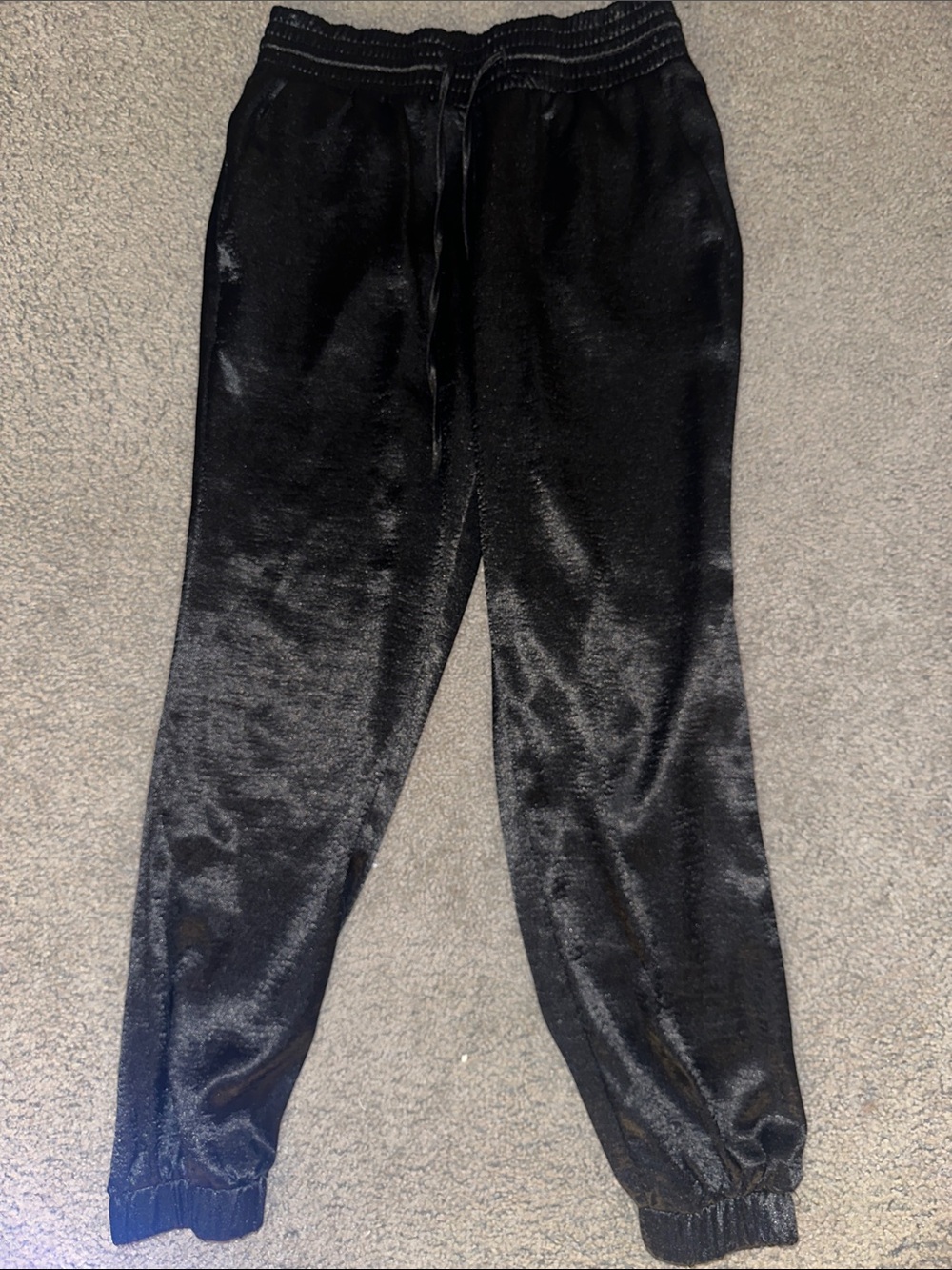New York & Company Black satin like Jogger Pants size small